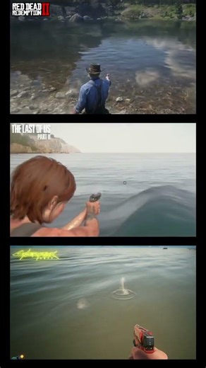 What game has the best water physics? RDR2 V TLOU2 V Cyberpunk2077 #comparison #rdr2 #tlou2 #2077