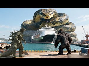 King Kong and Godzilla vs. Giant Python Snakes: A Major Clash At Sea And İn The City