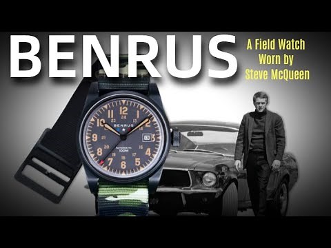 BENRUS Heritage Field Watch - Worn By Steven McQueen in Bullitt - An Automatic 100m Military watch