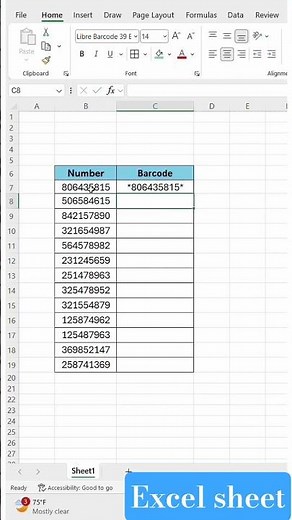 How Convert Numbers to Barcode in Excelsheet (Step-by-Step Tutorial)#excel #exceltricks#excavators