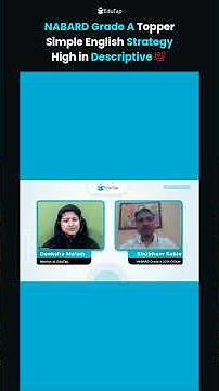NABARD Grade A Topper’s English Strategy | Simple Sentences, Editorials, and 45 in Descriptive