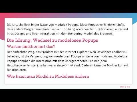 Fehlerbehebung bei der Internet Explorer Web Developer Toolbar mit Popups