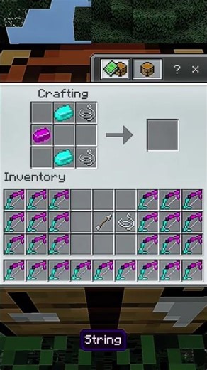 Crafting Over Powered Bow Moment #minecraft #shorts #youtube