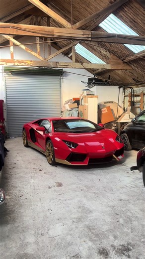 Tucked away avoiding the floods⛈️ #lamborghini #cartok #fyp