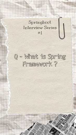 Mustufa Ali on Instagram: "What is Spring Framework? | Java Spring Explained 🚀 Spring Framework is a powerful Java framework used to build enterprise-level applications. It simplifies Java development by providing features like Dependency Injection (DI) and Inversion of Control (IoC). If you are a Java developer, Spring Boot beginner, or preparing for Spring interview questions, this concept is a must-know. 🎯 Follow for more Spring Boot interview questions, Java backend tutorials, and real-wor