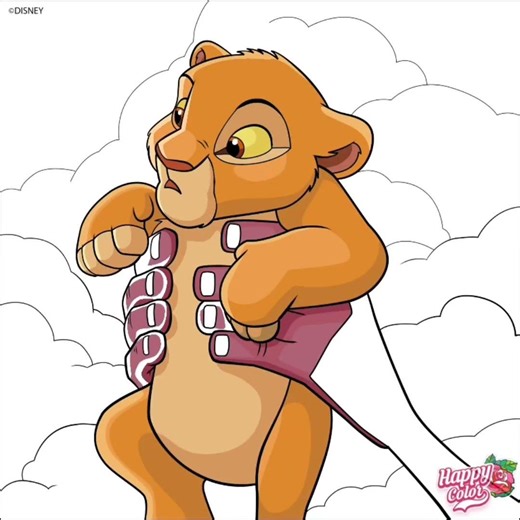 dessin simba le roi lion #happycolor