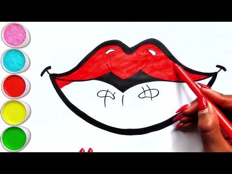 Lips 💋Drawing, Painting and Coloring for Kids and Toddlers
