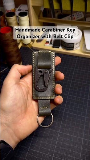 Handmade Leather Carabiner Key Holder with Belt Clip #edcorganizer