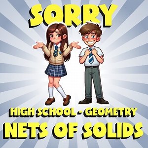 Nets of Solids SORRY Math Game - No Prep Geometry Review Activity