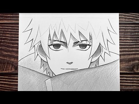 Easy anime sketch | how to draw Sasori - [Naruto] | anime boy drawing step by step for beginners