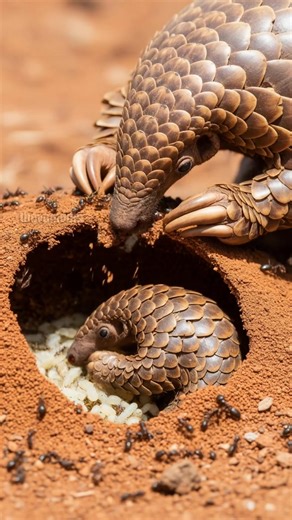 Pangolins Rescue Hyena Pup From Deadly Ant Swarm! #rescue #animals #wildlife | More Vu Plus