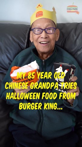 Trying Burger King’s Halloween menu with my 85-year-old Chinese grandpa