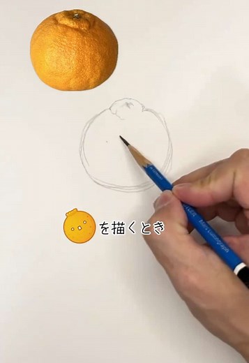 水彩画で描くデコポンのイラスト技法