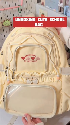 Cute Yellow School Bag Unboxing 💛🎒 Aesthetic Backpack #shorts#unboxing