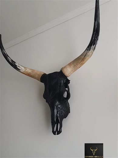 #skullart #walldecor #western #bullskull #foruyou For anyone who is looking for a piece of wall decor to really stand out! Just finished decorating my latest bull skull and I hope you love it! It's a mystical looking skull with a black textured base with real amethyst crystals embedded in star shaped purple epoxy resin. If you would like to order it or just simply want to know more check out my website www.savageskullz.hu and my ETSY store -> https://savageskullz.etsy.com where you can get my de