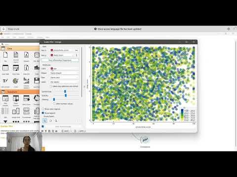 Análise de uma base de dados feita no Orange Data Mining por Amanda Aline e Leticia Bonetti