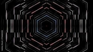 Abstract background moving stripes and flashing with shining light dots. Animation with circles