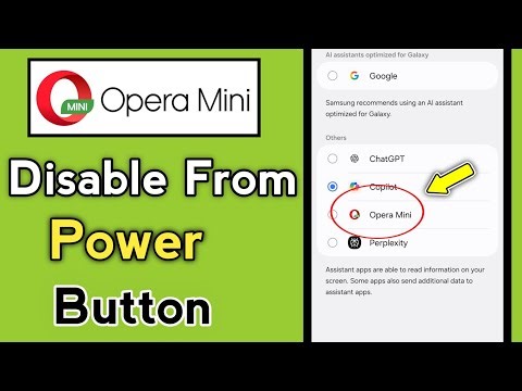 How To Disable Operamini From Power Button In Mobile - Full guide