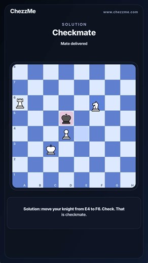 #55 Knight Leap Checkmate! Mate in 1 ♟️ #ChessPuzzle #MateInOne
