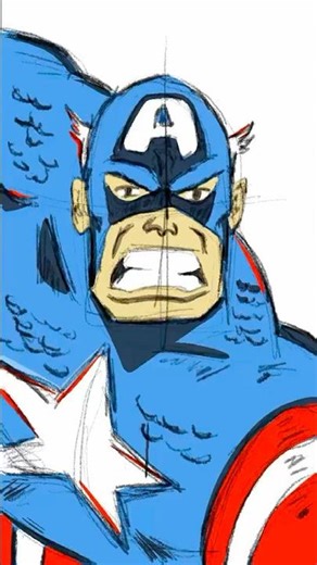 How to draw - Captain America #artclass #drawing #warmup