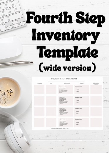 Fourth Step Inventory Worksheet (landscape) | AA Step 4 Printable PDF | Resentment Inventory | Moral Inventory | Recovery Workbook Template - Etsy