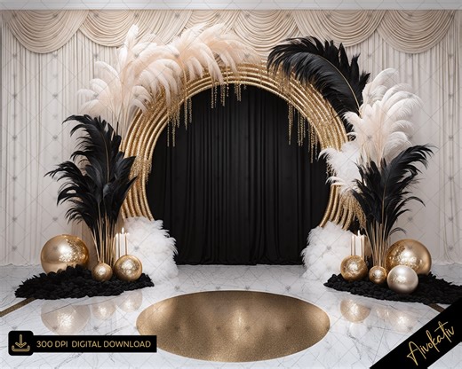 Elegant Black & Gold Art Deco Digital Photography Backdrop, Roaring 20's Style Digital Background, Gatsby Digital Backdrop Photoshop Overlay - Etsy