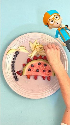 Have you eaten a watermelon DINOSAUR🦕?! Yummy Dino Snacktime! #blippi #shorts