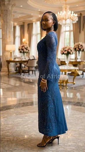 Royal Blue Elegance ✨ Luxury Beaded Evening Dress Look | Sophisticated Fashion Inspiration #simple