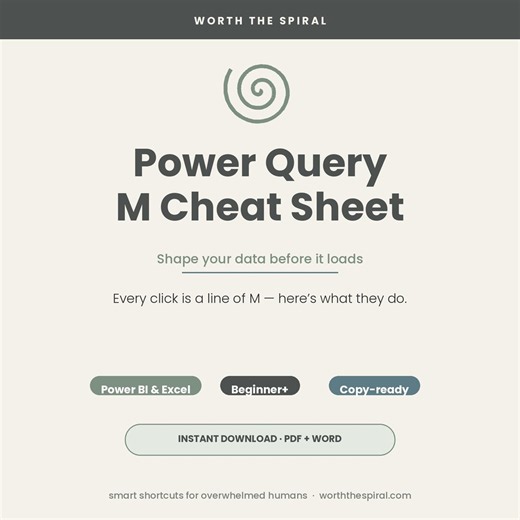 Power Query Cheat Sheet (M Language) | Common Transforms, Error Handling & Privacy Fixes | Power BI  excel | Instant Download - Etsy