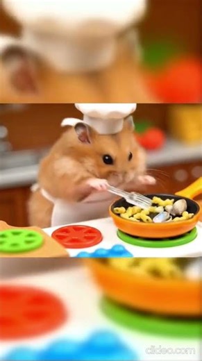 Cute Hamster Chef Cooking For Special Guests