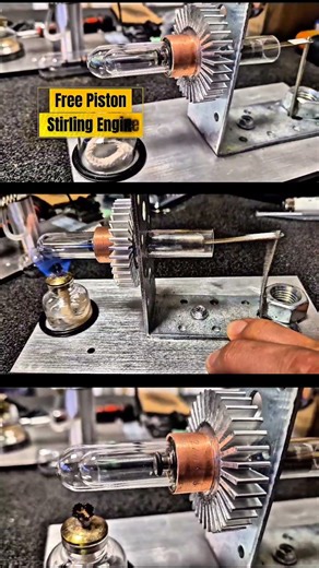 Super Fast Free Piston Stirling Engine - DIY NASA type #stirlingengine #diyprojects #nasa