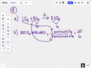 SOLVED:(a) Sulfur, S8, combines with oxygen at elevated temper-  atures to form sulfur dioxide. (b) If 200 oxygen molecules are used up in this reaction, how many sulfur molecules react? (c) How many sulfur dioxide molecules are formed in part (b)?