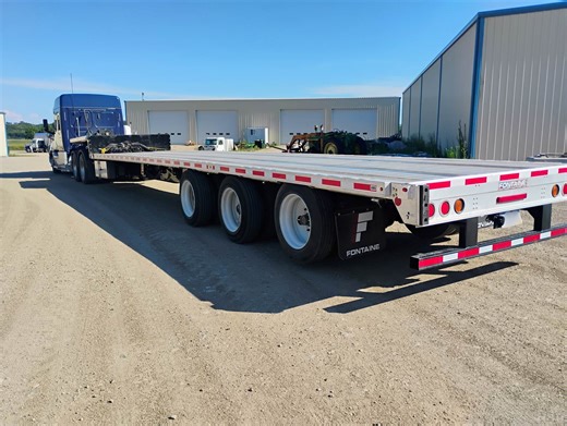 2026 Fontaine 53ft Drop Deck Trailer Specs: Steel Frame Aluminum Floor Tri-Axle - Three Axles Air Ride Suspension Title Status: KS Paper Clean 53x102 - 53 foot used step deck trailers for sale Coil Package 30in Kingpin Setting 80in Swing Clearance Rear Lift Axle - CA and FL Legal 5ft Axle Spacing from Front Axle to Center Axle 5ft Axle Spacing from Center Axle to Rear Axle 10ft 2in Axle Spacing from Front Axle to Rear Axle Toolbox Tire Inflation System Sliding Winches 100,000 lb GVWR 20,000 lb G