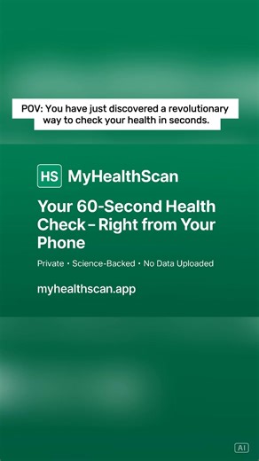 https://www.myhealthscan.app/ Check Your Health in Just 60 Seconds — Using Only Your Phone Quick, private, and science-backed wellness insights. No devices. No hassle. No data stored. #healthcare #wellness #FREECHECKUP #newapp #gamechanger #HealthcareForAll #wellnesstips #wellnesslifestyle #HealthScan #heartrate #Innovations #freewellnesscheck #awareness | Myhealthscan