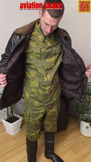 Soviet pilot leather jacket flight crew VVS vintage aviation jacket military