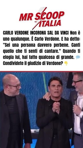 CARLO VERDONE INCORONA SAL DA VINCI