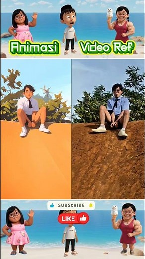 He’s Brave! Sliding Down a Dirt Hill! 😂🛝 #shorts #comedy #cartoon