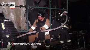 Firefighters in action after Ukraine regions struck by deadly Russian rocket and drone attacks