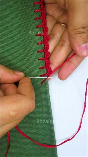 Beautiful red vibe handmade border lace embroidery for dress!🪡🔥 #shorts