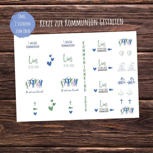 Candle Stickers Communion 2026, First Communion You Are My Friends / Communion Candle Design Yourself - Etsy UK