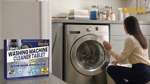 REVIV Washing Machine Cleaner Tablets – HE Compatible Descaler, 24 Count (12-Month Supply) – Septic-Safe for Front & Top Load Washers