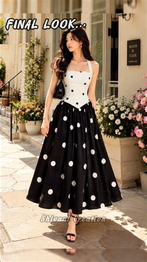 Polka Dot Vintage Chic Aesthetic 🖤 | Elegant Black & White Maxi Dress Look ✨