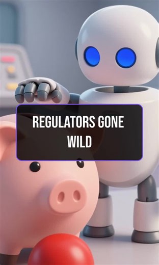 Digital chaos time #fintech #comedy #crypto','hook_script':'This coin is yelling rules at me, and I swear it’s making them up as it goes.','main_content':'I’m staring at this digital coin that starts spinning like it’s panicking, which makes the robot next to it smack a button and beg me to stop touching things. But I tap it again, and the coin suddenly starts shouting strange regulations that get weirder each second, which means every new rule sounds like someone reading legal text from a dream