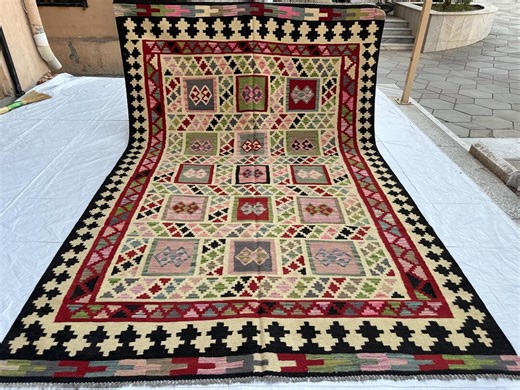 7X10 Afghan Area Kilim, Pure Wool Kilim, Handwoven Veg Dyes Kilim, Unique Area Kilim Rugs for Living Room, Bed Room Area Kilim - Etsy