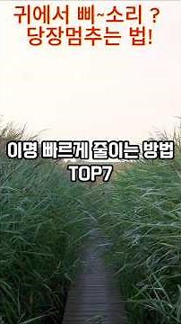 이명빠르게 줄이는 방법 TOP7! #이명 #이명치료 #건강습관