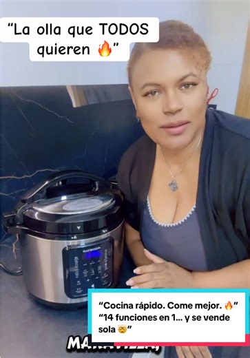 “La olla que cocina por ti — 14 funciones, 0 estrés, 100% sabor 🔥🍲 ¡Te va a cambiar la vida!” No exagero cuando digo que esta olla eléctrica a presión de 6L me ha cambiado la forma de cocinar. Antes perdía mucho tiempo en la cocina… ahora pongo los ingredientes, pulso un botón y me olvido. La uso para guisos, arroces, legumbres, carnes, sopas e incluso yogur. Todo queda en su punto y en muchísimo menos tiempo. El panel LED programable es facilísimo y la capacidad es ideal cuando cocinas para v