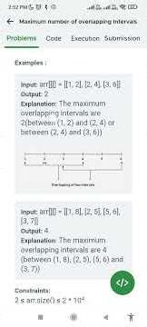 DSA challenge/concept: Maximum number of overlapping intervals
