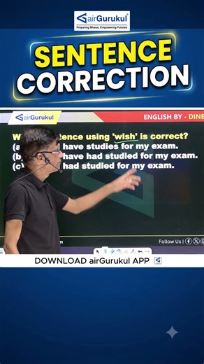 Find the Sentence Correction | English Grammar | #Shorts