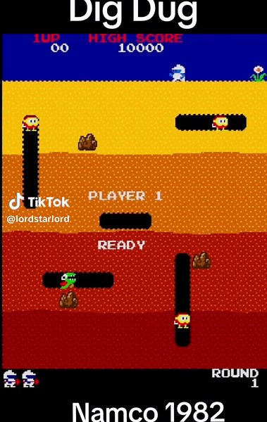 Dig Dug Namco 1982 Arcade: Retrogaming Video Game Fun