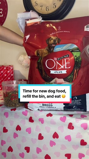 I know the decor’s for February and it’s March but I forgot to post before 😆 It was time to buy a new bag of food for Levi, fill up his food bin and feed him. I went with Purina ONE Plus, for “large breeds”. Added in his new multi-vitamins and his water additives. He likes it and it all promotes good overall health 😃🐕 #FYP #Dogs #DogMom #DogFood #DogASMR @PURINA @Purina Animal Nutrition @Zesty Paws @fijiwater